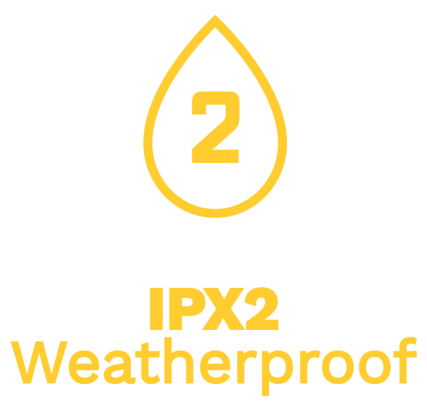 IPX2 Weatherproof